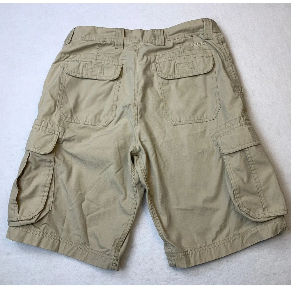 Koppen Mens Cargo Shorts Size 30‎ Tan Khaki Ripstop Hiking Outdoor Utility